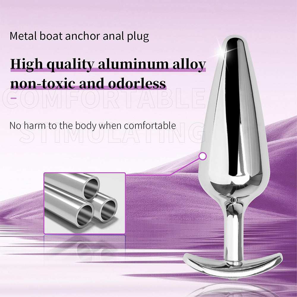 4 PCS Metallic Silver Anal Dilation Anal Plug – product view 3