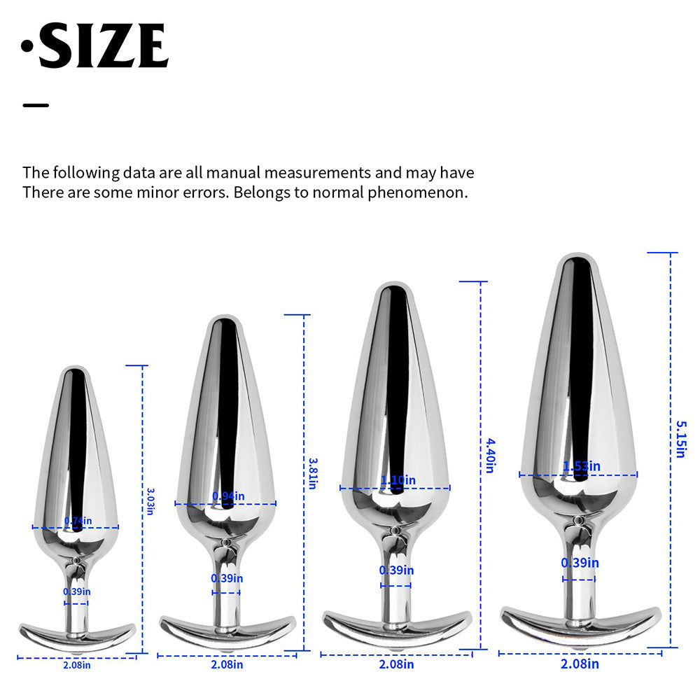 4 PCS Metallic Silver Anal Dilation Anal Plug – product view 7