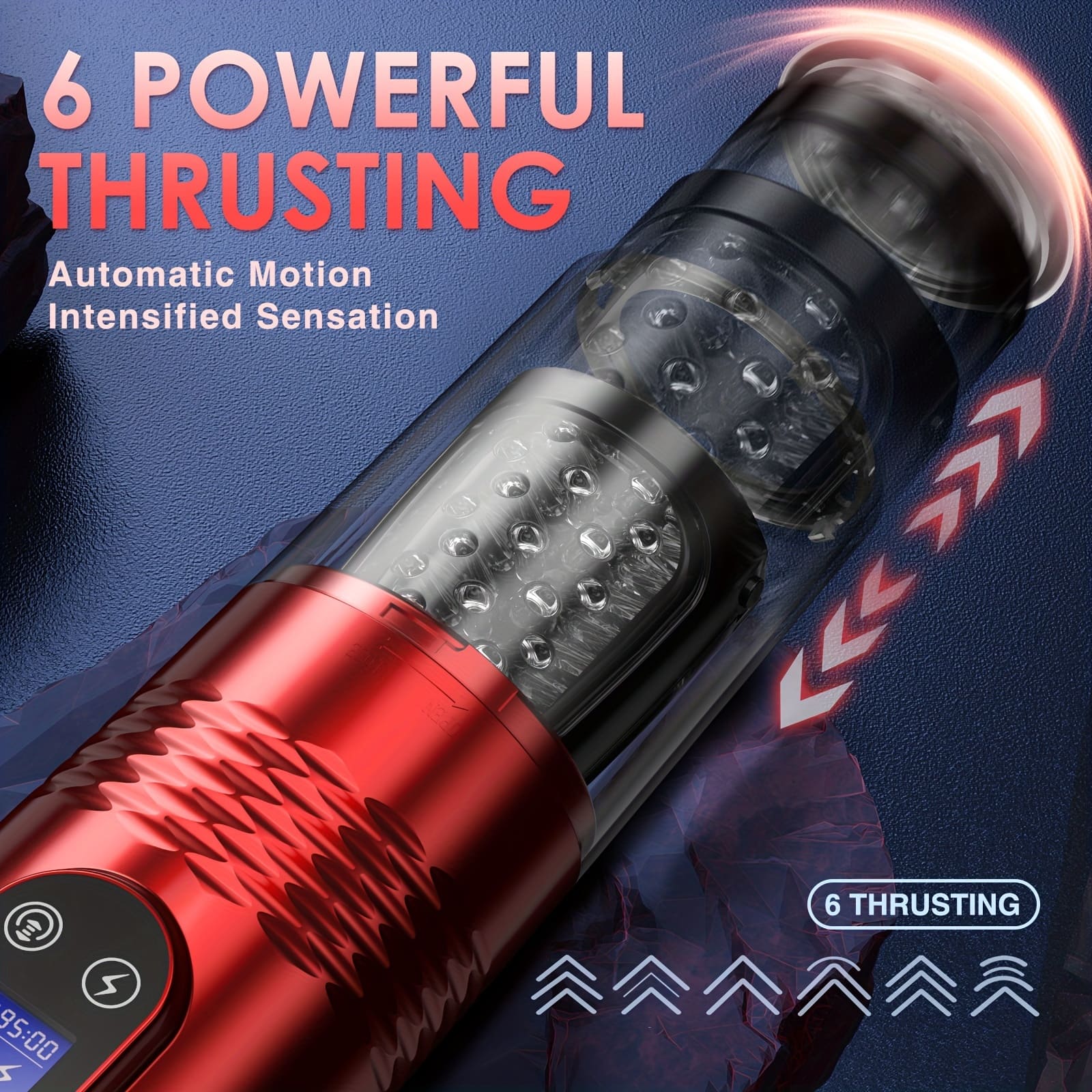 【Best Reputation】3.54'' Diameter Oversized Storm Telescopic LCD Display 6-speed Timing Function Smart Stroker – product view 11