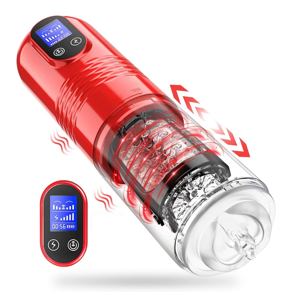 【Best Reputation】3.54'' Diameter Oversized Storm Telescopic LCD Display 6-speed Timing Function Smart Stroker – product view 9
