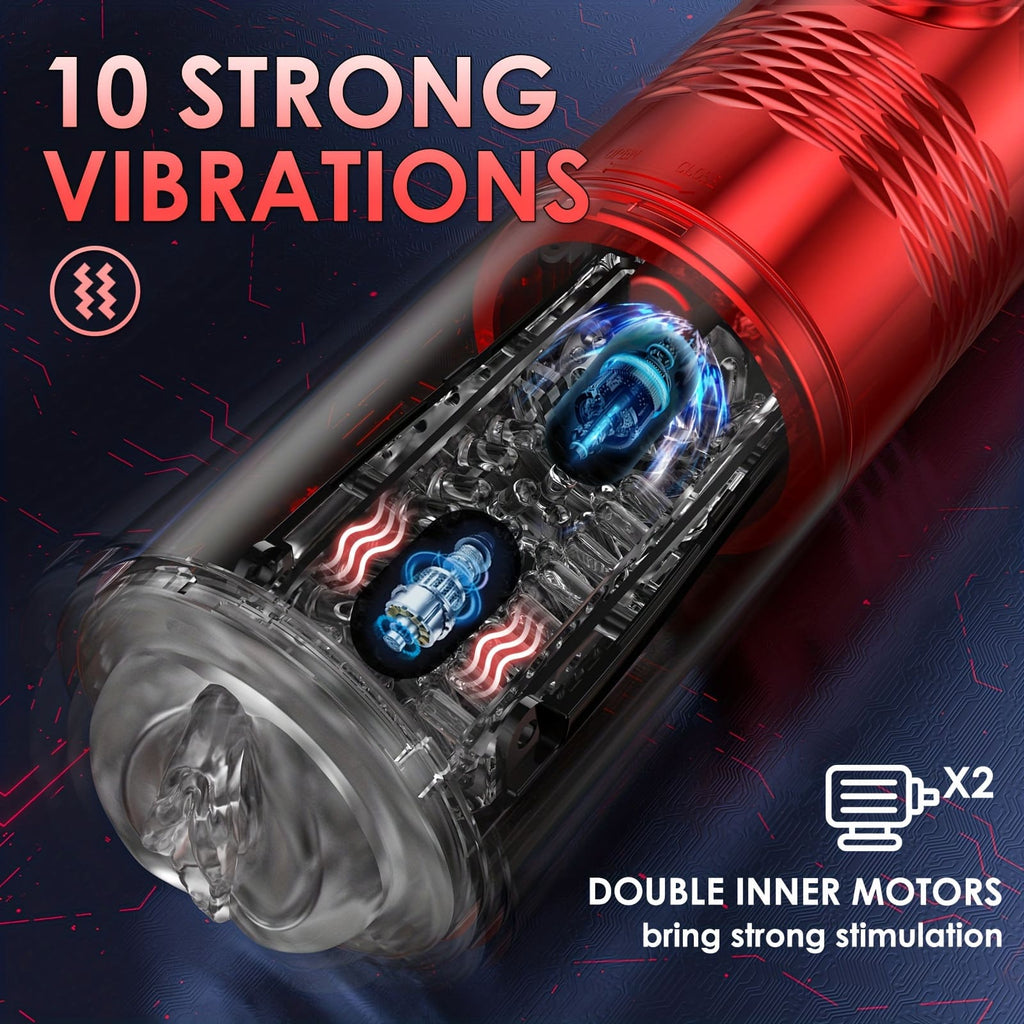 【Best Reputation】3.54'' Diameter Oversized Storm Telescopic LCD Display 6-speed Timing Function Smart Stroker – product view 10