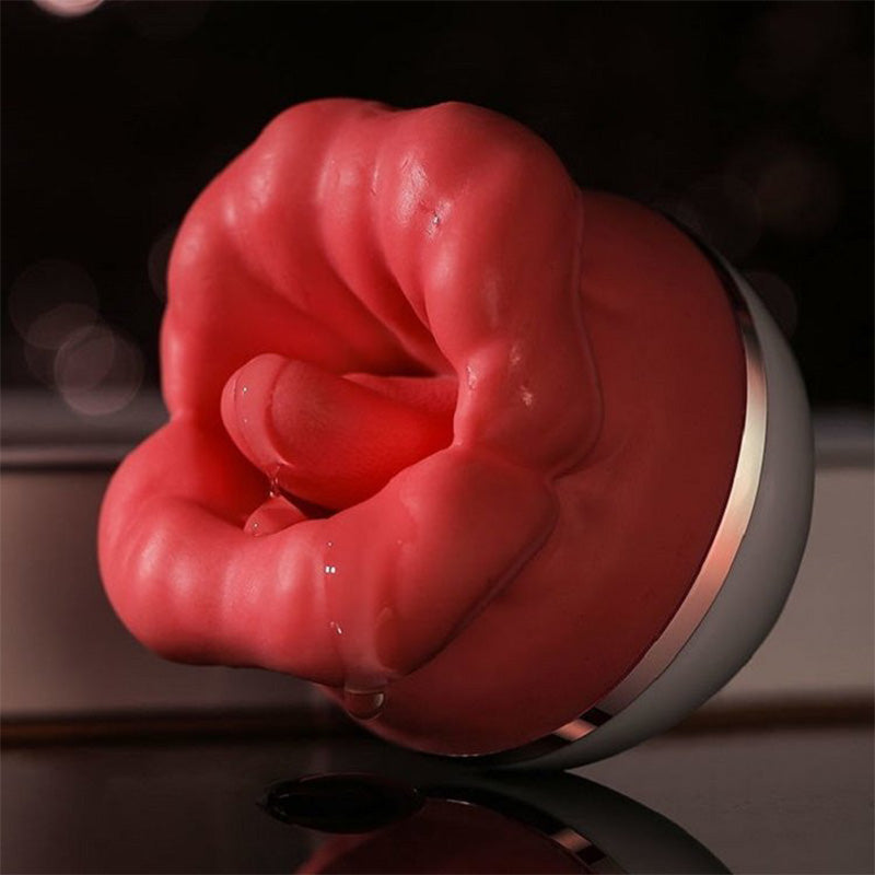 Big Mouth Rose Kiss Sucking Tongue Licking Vibrating Masturbator – product view 10