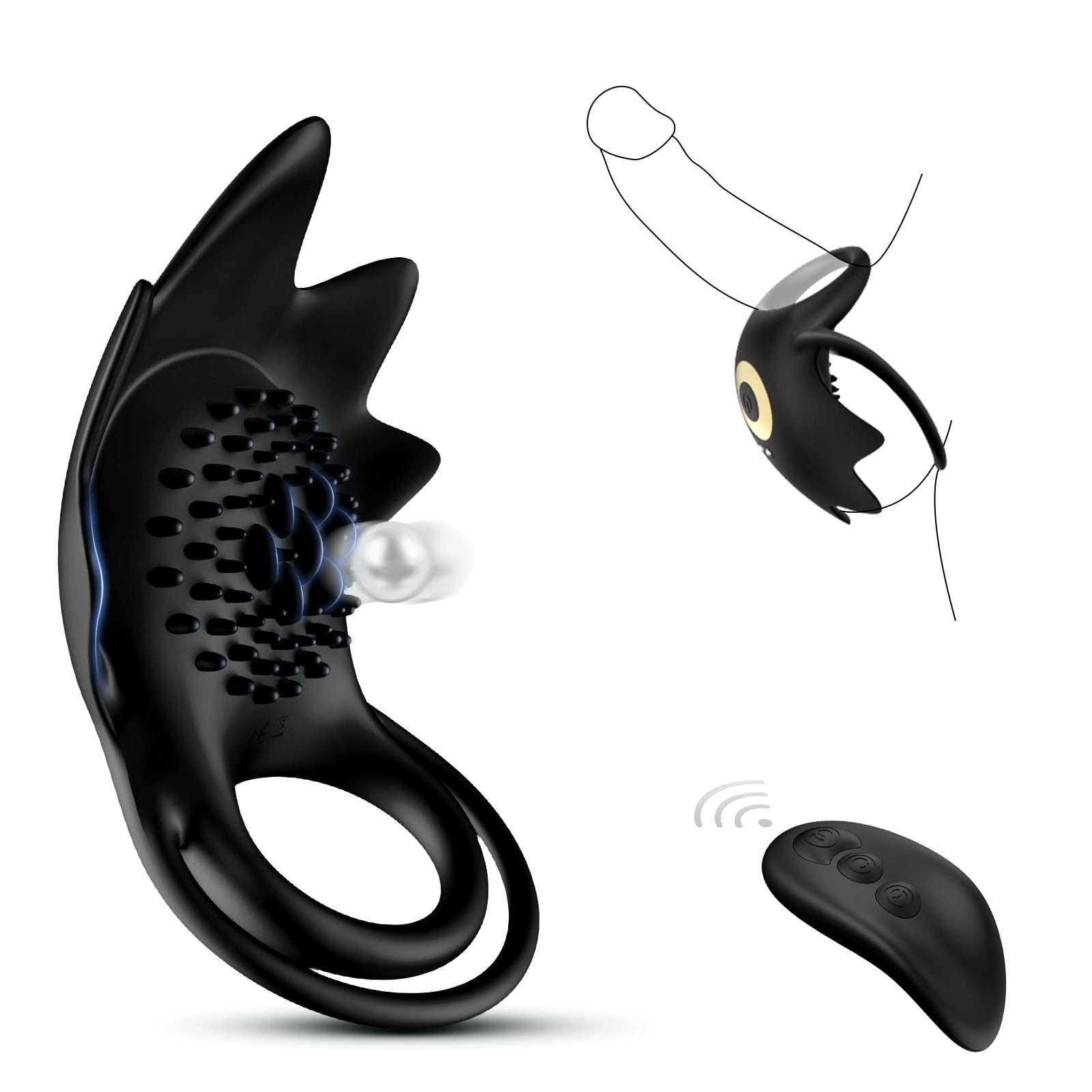 Vibrating Cock Ring with 10 Vibration Modes, Couple Penis Ring Glans Training Toy – product view 16