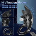 Vibrating Cock Ring with 10 Vibration Modes, Couple Penis Ring Glans Training Toy – product view 10