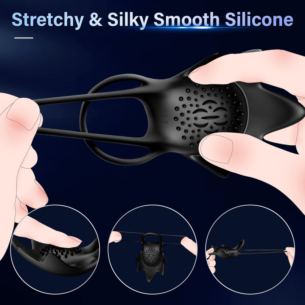 Vibrating Cock Ring with 10 Vibration Modes, Couple Penis Ring Glans Training Toy – product view 11