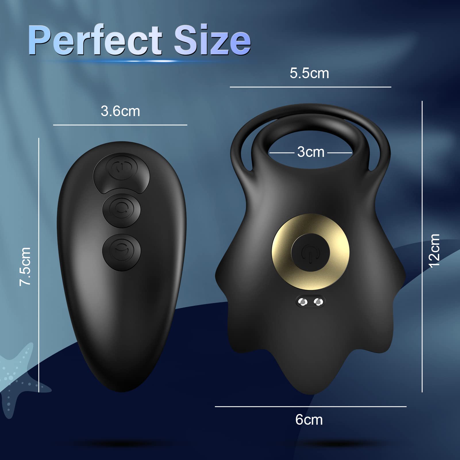 Vibrating Cock Ring with 10 Vibration Modes, Couple Penis Ring Glans Training Toy – product view 13
