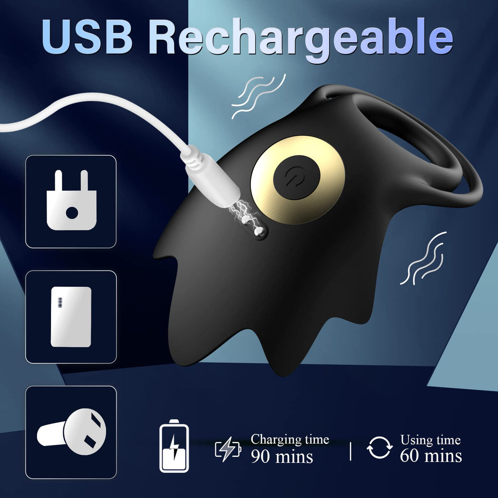 Vibrating Cock Ring with 10 Vibration Modes, Couple Penis Ring Glans Training Toy – product view 14