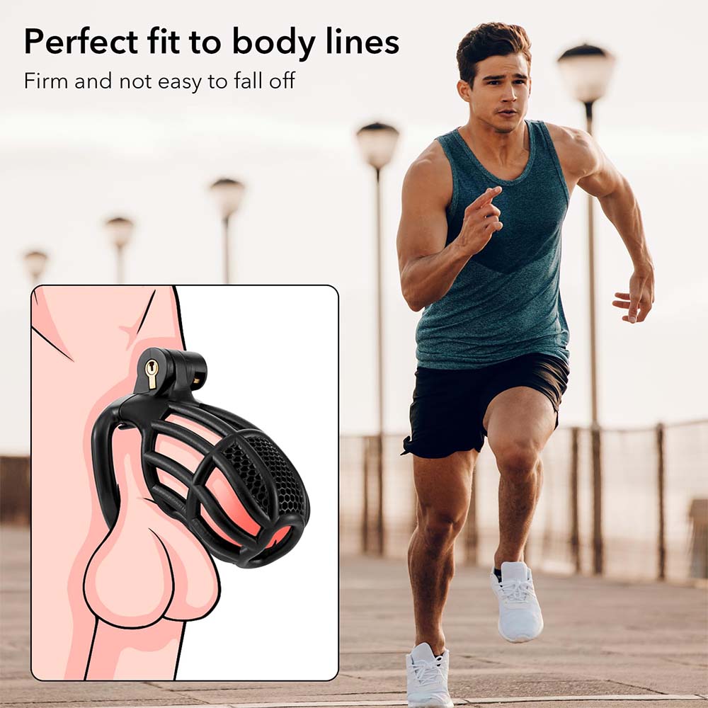 Male Chastity Device Cock - Adult Sex Toy For Male Penis Exercise With 4 Size Rings Invisible Lock And Key – product view 13