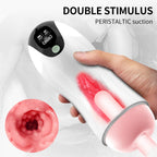 White Angel 8 Vibration Sucking Voice Masturbation Cup for Double Stimulation with Screen Display Silicone Men Sex Toy — product image 3