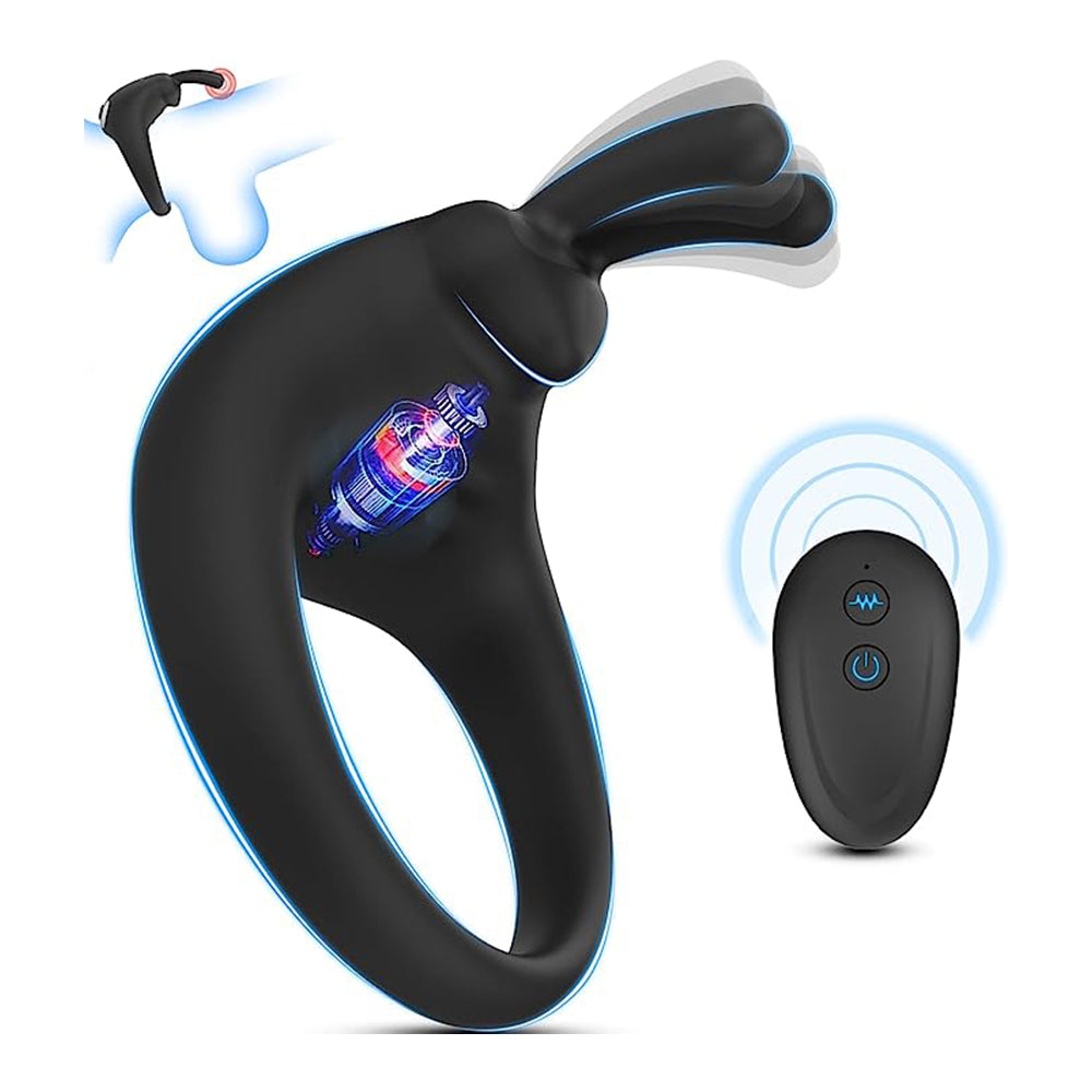 Bunny Rabbit Shaped Rechargeable Vibrating Cock Ring – product view 2
