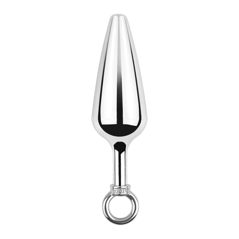 4-Pack Metallic Silver Butt Plug Set With Pull Ring Metal Butt Plug – product view 2