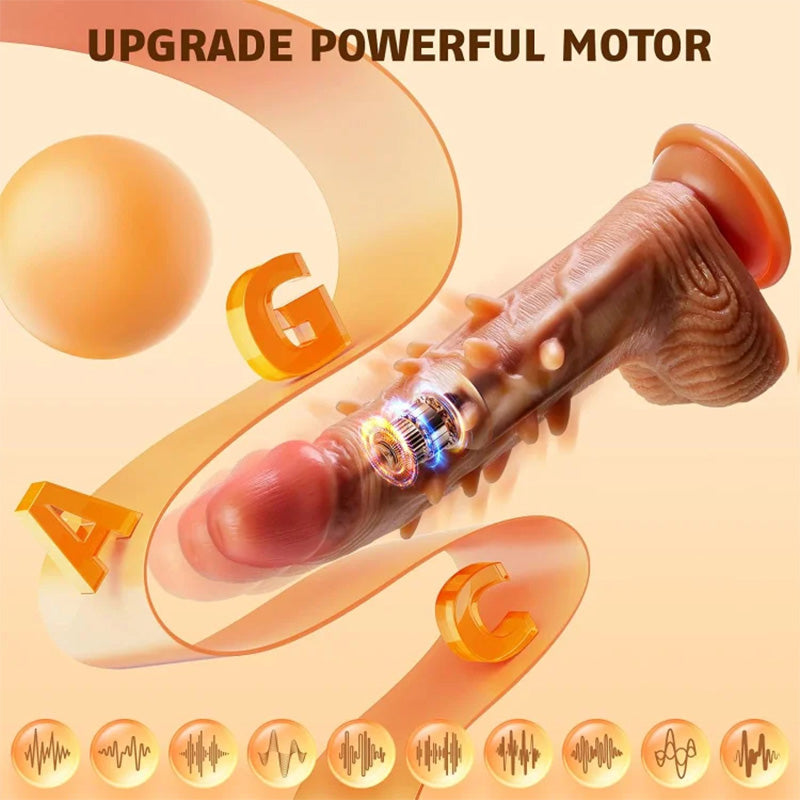 3 Thrusting & 9 Vibration G Spot Anal Stimulation Heating Dildo – product view 3