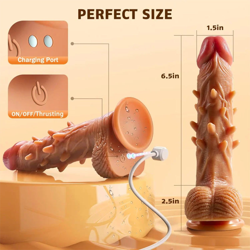 3 Thrusting & 9 Vibration G Spot Anal Stimulation Heating Dildo – product view 6
