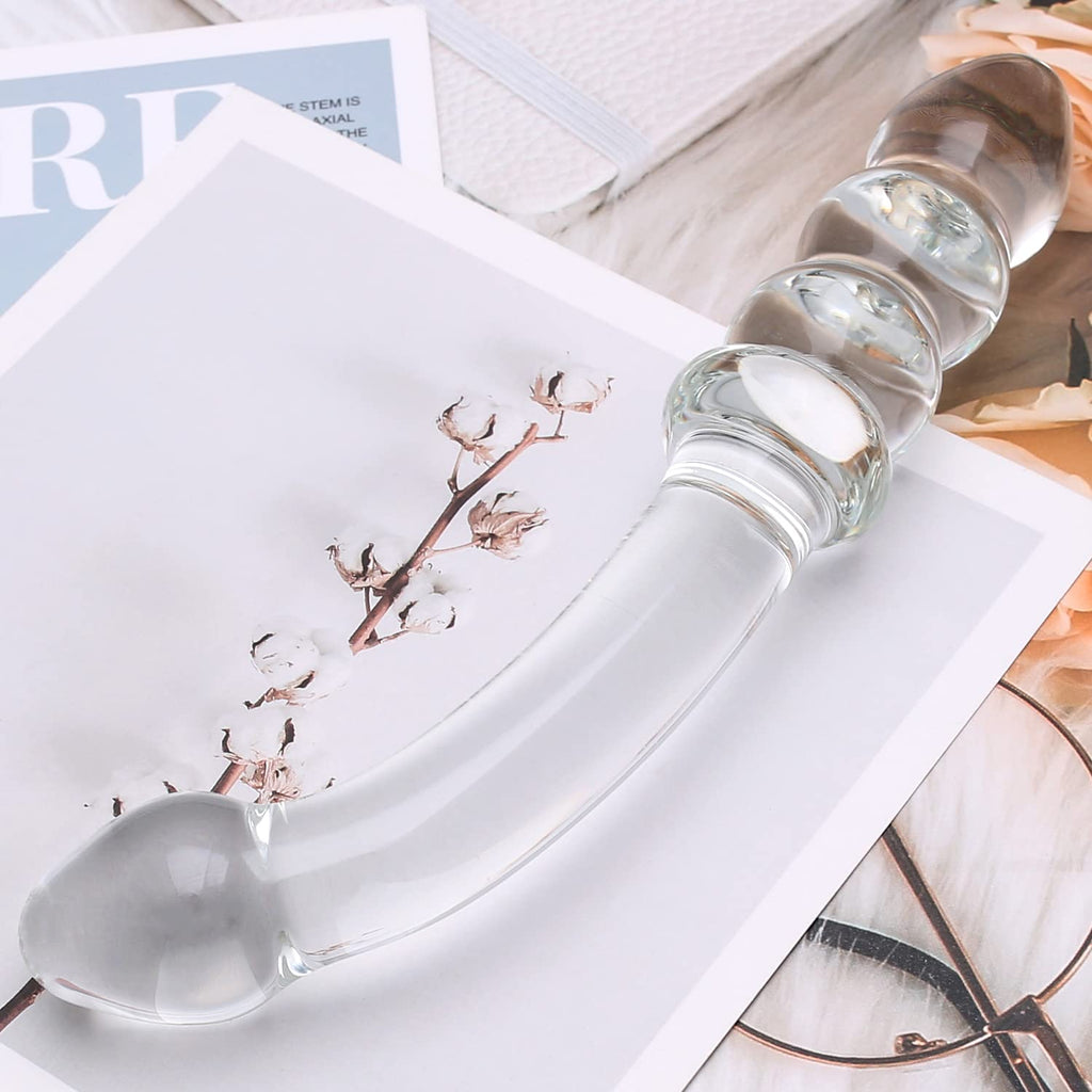 Purple & Pink & Transparent Crystal Glass Dildo G-spot Massager – product view 14