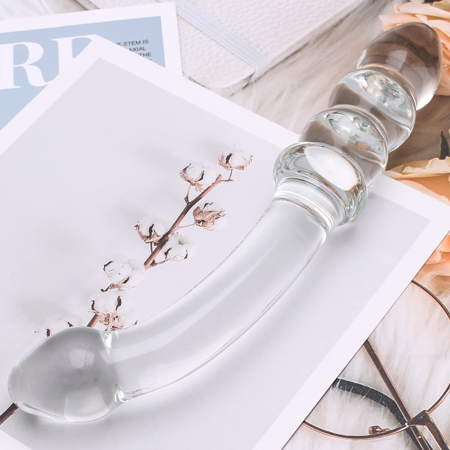 Purple & Pink & Transparent Crystal Glass Dildo G-spot Massager – product view 14