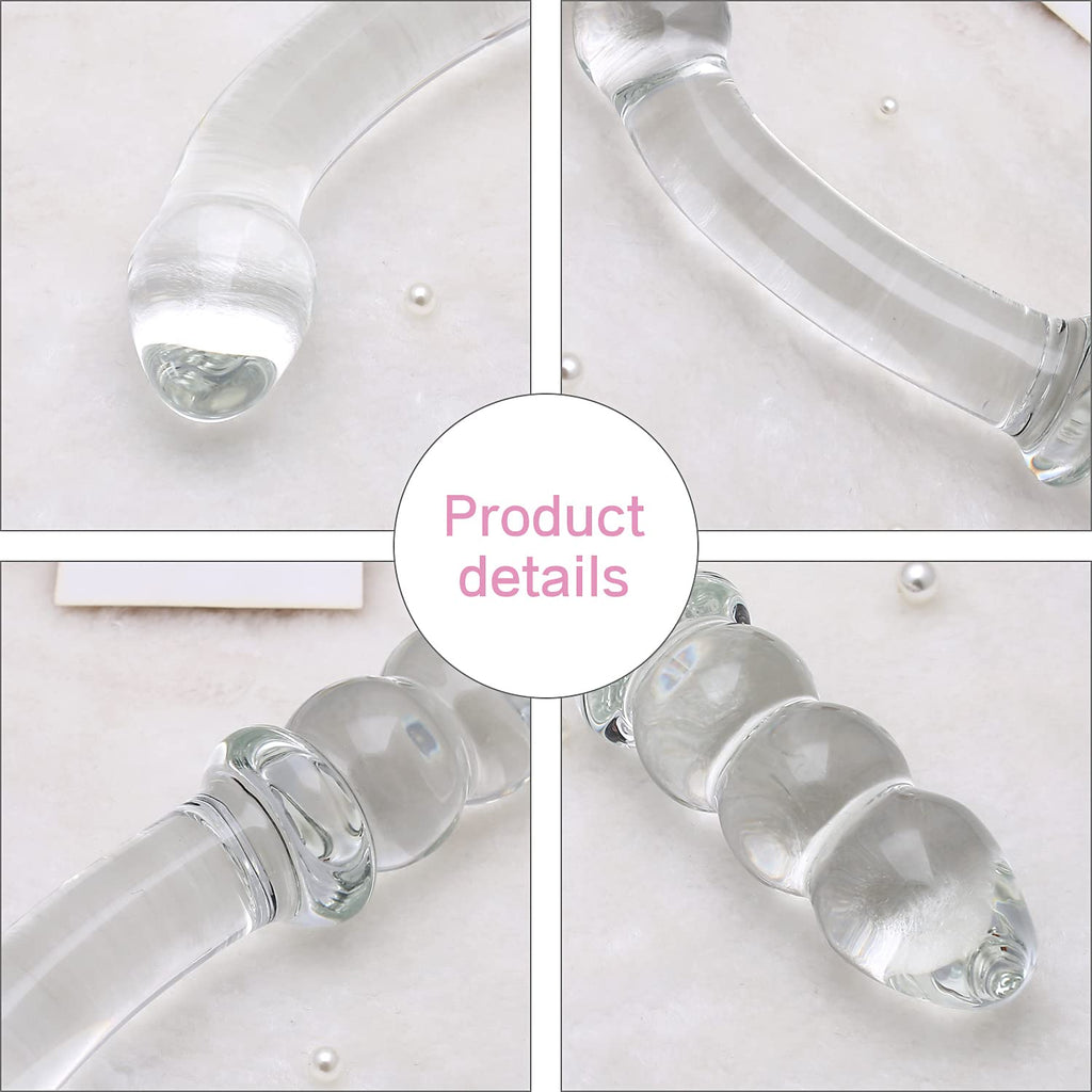 Purple & Pink & Transparent Crystal Glass Dildo G-spot Massager – product view 15