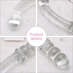 Purple & Pink & Transparent Crystal Glass Dildo G-spot Massager – product view 15