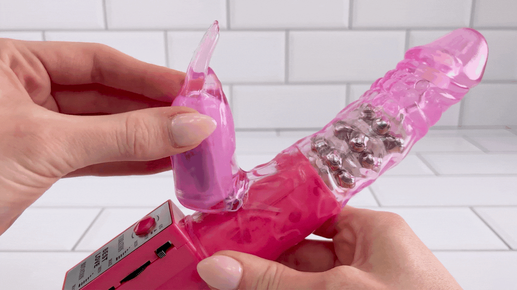 Wet Dreams Love Bunny Rabbit Vibrator Dildo flexible bendable rabbit neck GIF | AnneToys