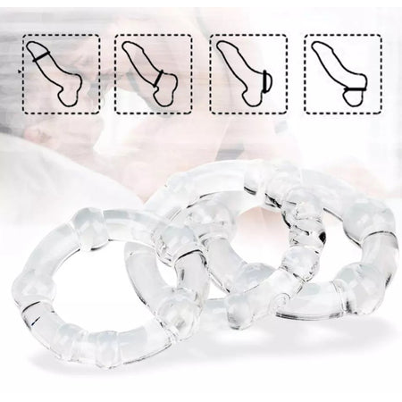 Crystal Male Cock Rings & Erection Rings Delay Training Sets – product view 3