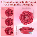 Rose Vibrating Nipple Clamps with Remote Control & 10 Stimulation Modes