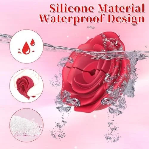 Rose Vibrating Nipple Clamps with Remote Control & 10 Stimulation Modes