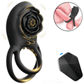 Rose Clitoral Stimulator & Vibrating Cock Ring – 8 Modes Dual Stimulation for Couples