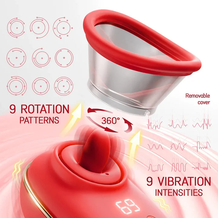 3-in-1 Tongue-Rotating Clit Sucker with 9 Vibration & Licking Modes