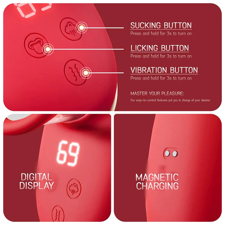 3-in-1 Tongue-Rotating Clit Sucker with 9 Vibration & Licking Modes