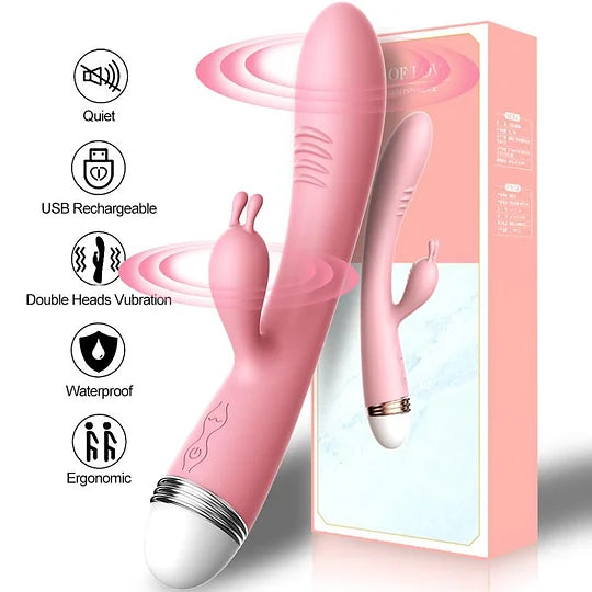 Dual Stimulation Rabbit Vibrator – 10 Vibration Modes, Waterproof & Rechargeable