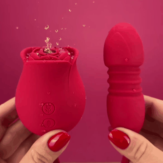 Rosebud Thruster Dual Rose Vibrator – product view 2