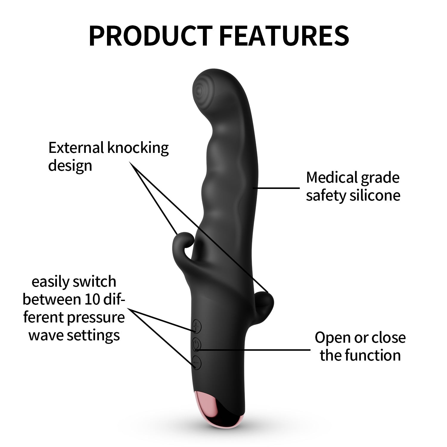 10 Speeds Dildo Vagina Clitoris Anal Massager – product view 4