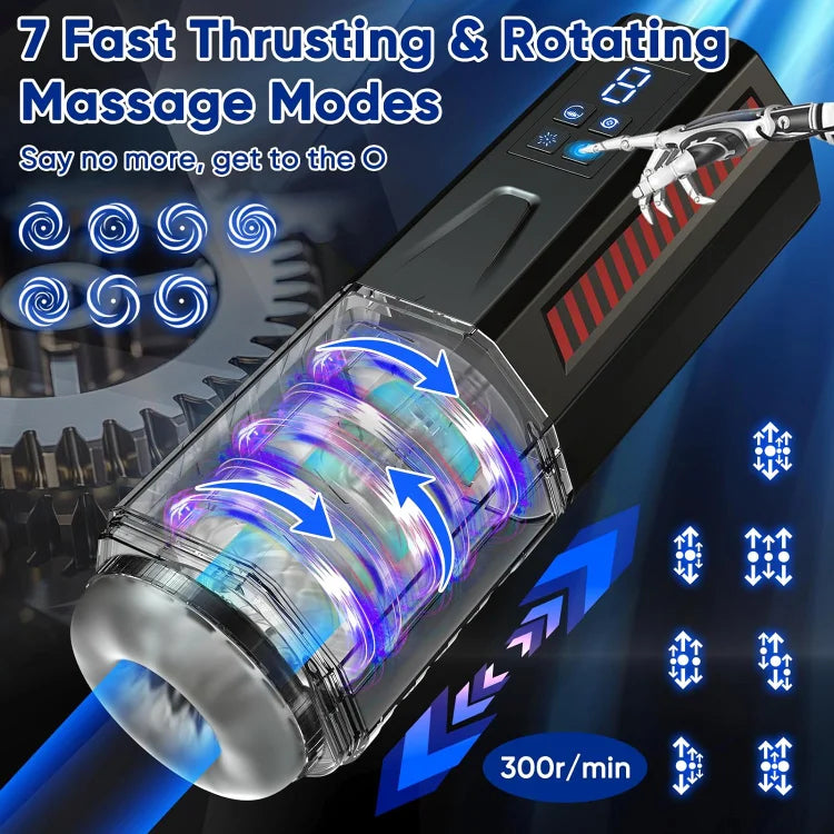 One-Touch Telescopic Sucking And Vibrating Male Stroker — product image 2