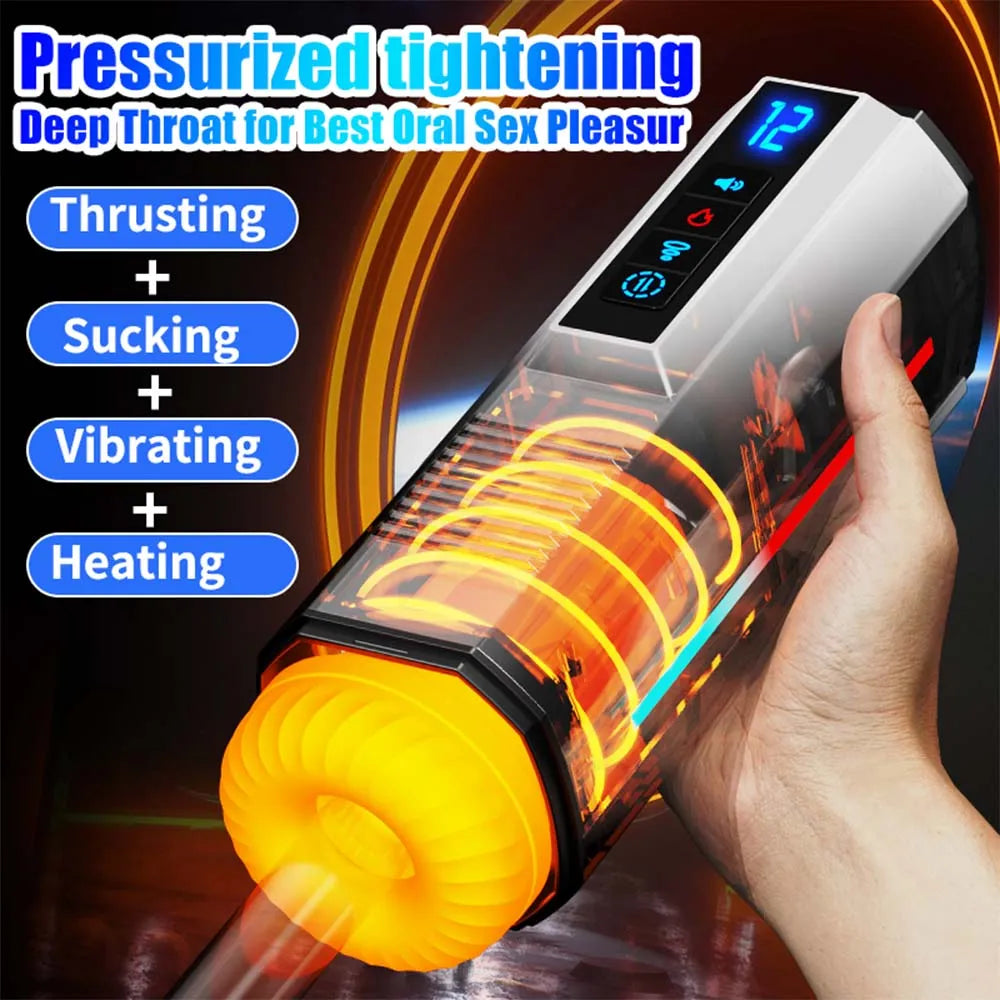 Intelligent Heating Fully Automatic Telescopic Rotating Intelligent Voice Heating Strong Suction Male Stroker — product image 3