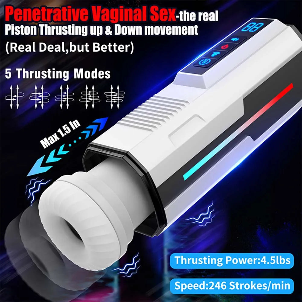 Intelligent Heating Fully Automatic Telescopic Rotating Intelligent Voice Heating Strong Suction Male Stroker — product image 6