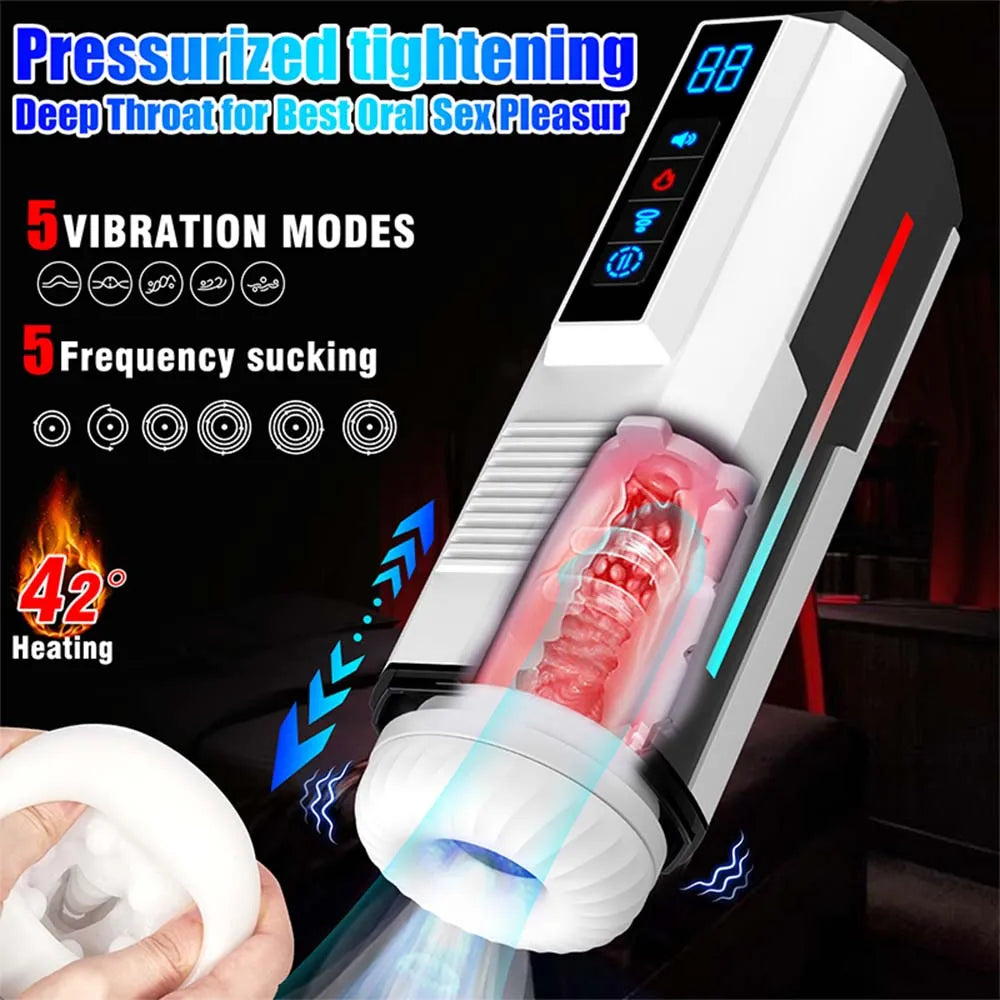 Intelligent Heating Fully Automatic Telescopic Rotating Intelligent Voice Heating Strong Suction Male Stroker — product image 4