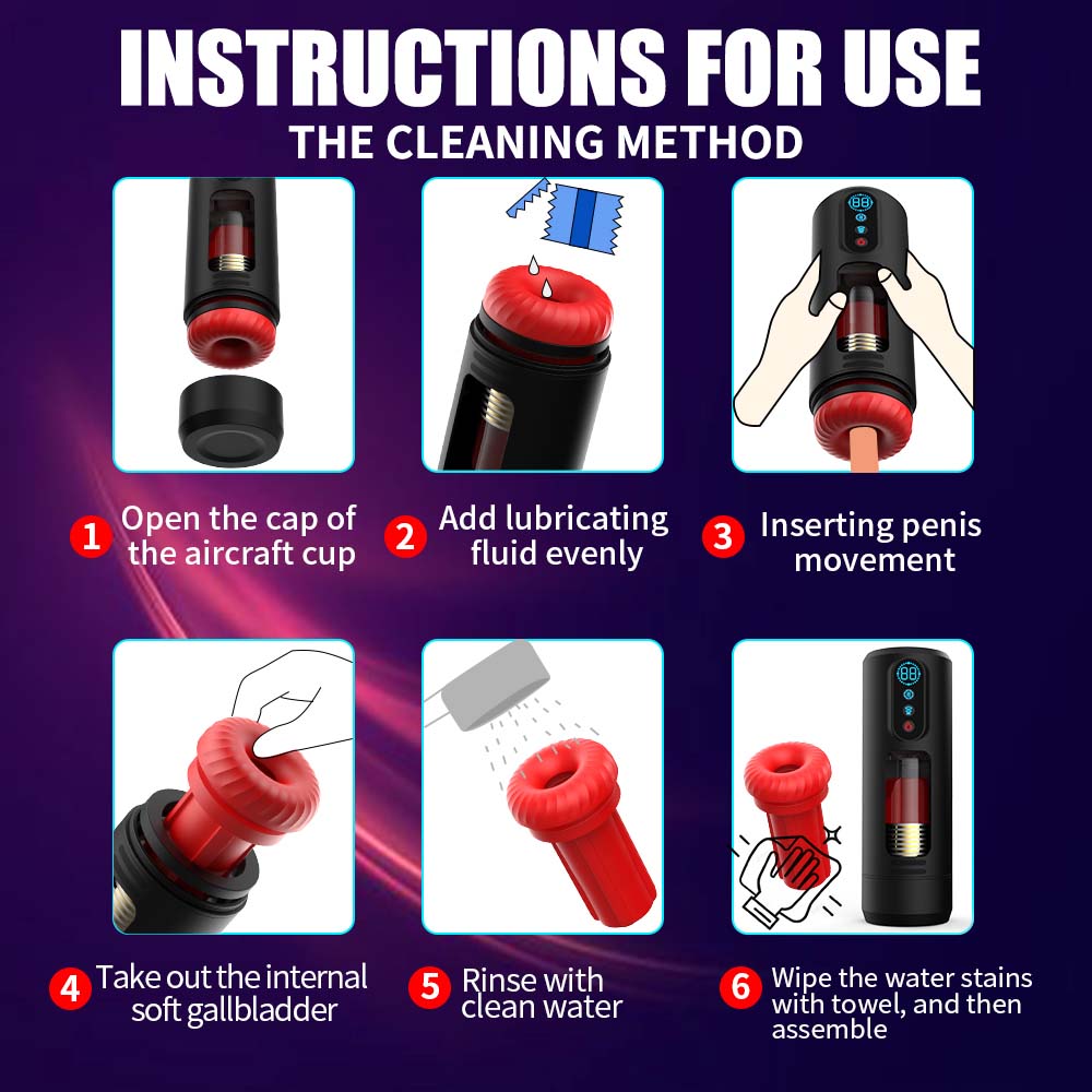 9-Frequency Telescopic Vibration Sucking Voice Heated Aircraft Male Stroker – product view 7