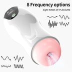 White Angel 8 Vibration Sucking Voice Masturbation Cup for Double Stimulation with Screen Display Silicone Men Sex Toy — product image 2