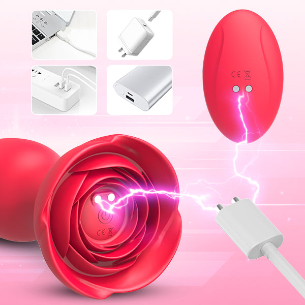 Rose Remote Control 10 Frequency Vibration Silicone Anal Plug – product view 8