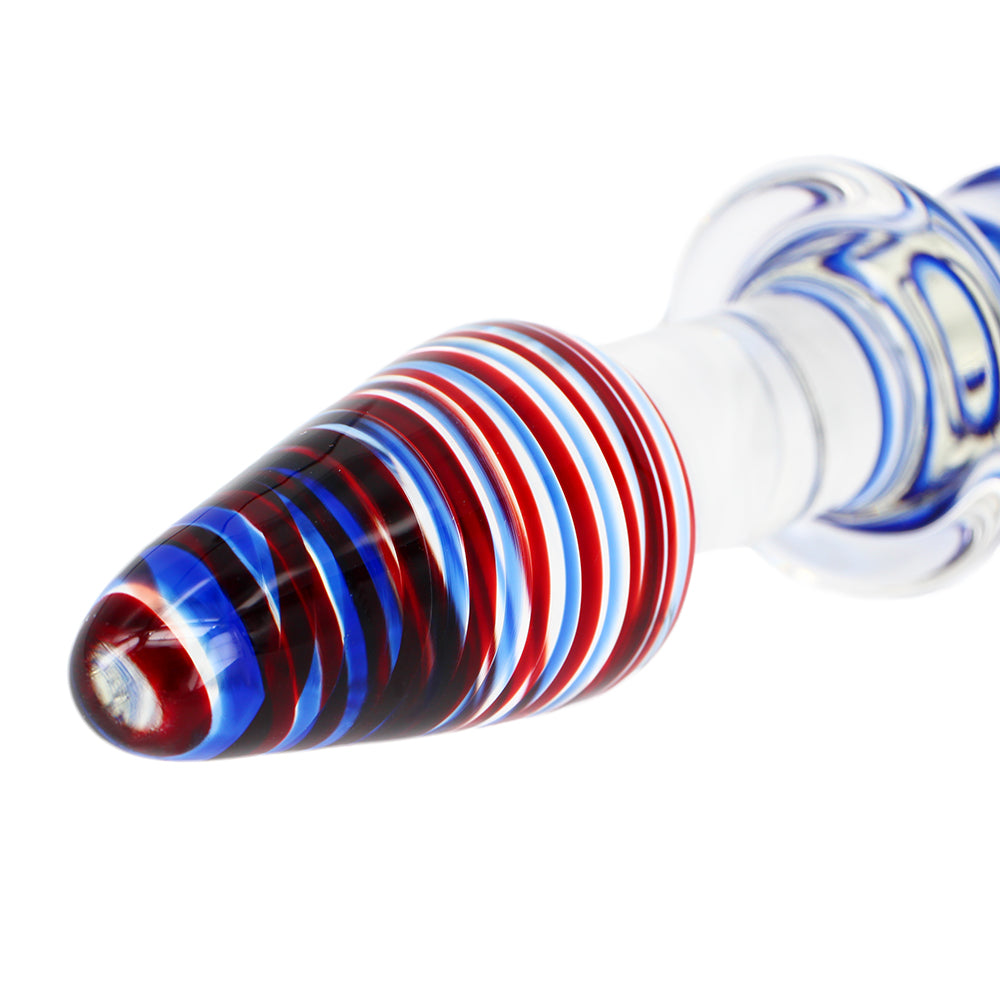 Colorful Ribbon Glass Dildo Crystal Female Masturbation Wand – product view 4