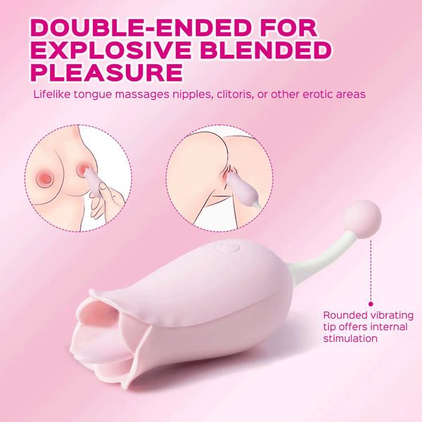 10 Frequency Vibrator Rose Tongue Licking with Vibrating Egg – product view 3