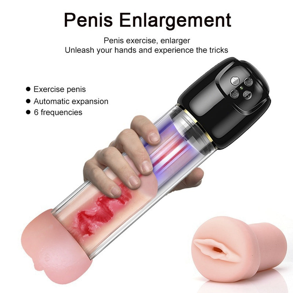 VeloThrust Vibration 6 Mode Suction Penis Pump, 2 in 1 Penis Enlargement Vacuum Pump Penis Trainer – product view 4