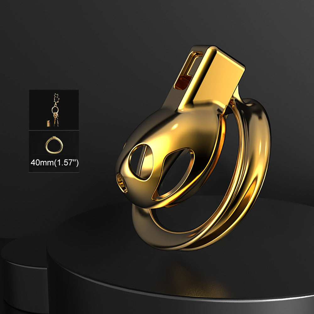 Gold Beatles Men's Penis Training Chastity Cage – product view 9