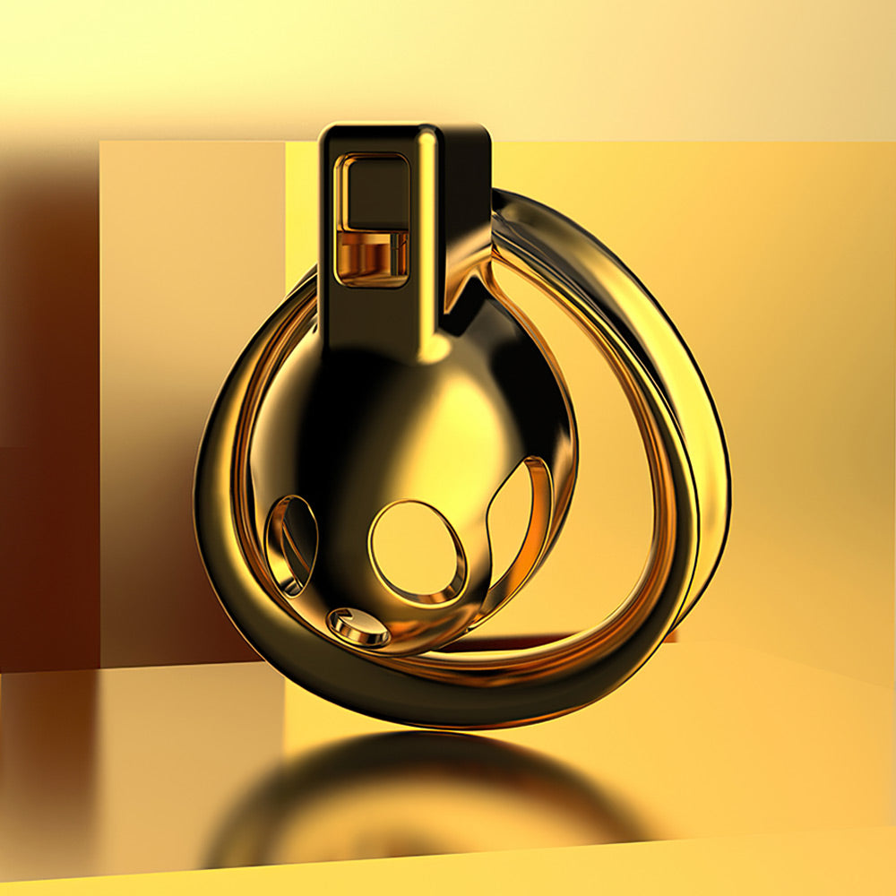 Gold Beatles Men's Penis Training Chastity Cage – product view 3