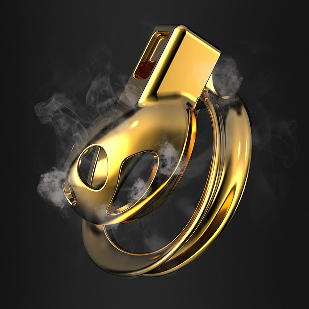 Gold Beatles Men's Penis Training Chastity Cage – product view 5