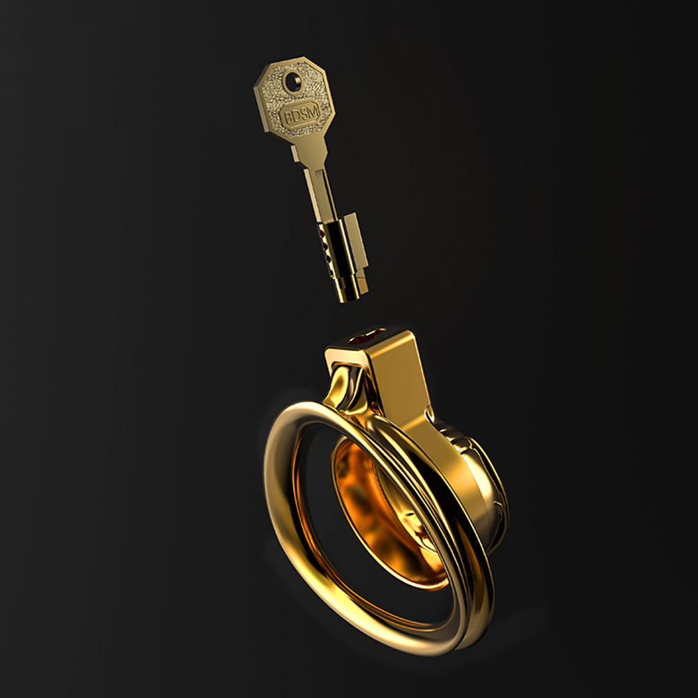 Gold Beatles Men's Penis Training Chastity Cage – product view 7