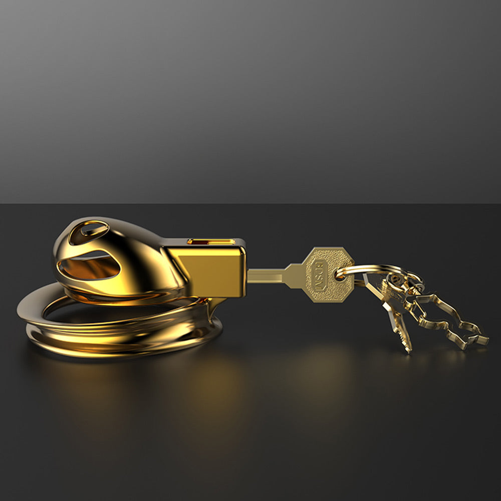 Gold Beatles Men's Penis Training Chastity Cage – product view 8
