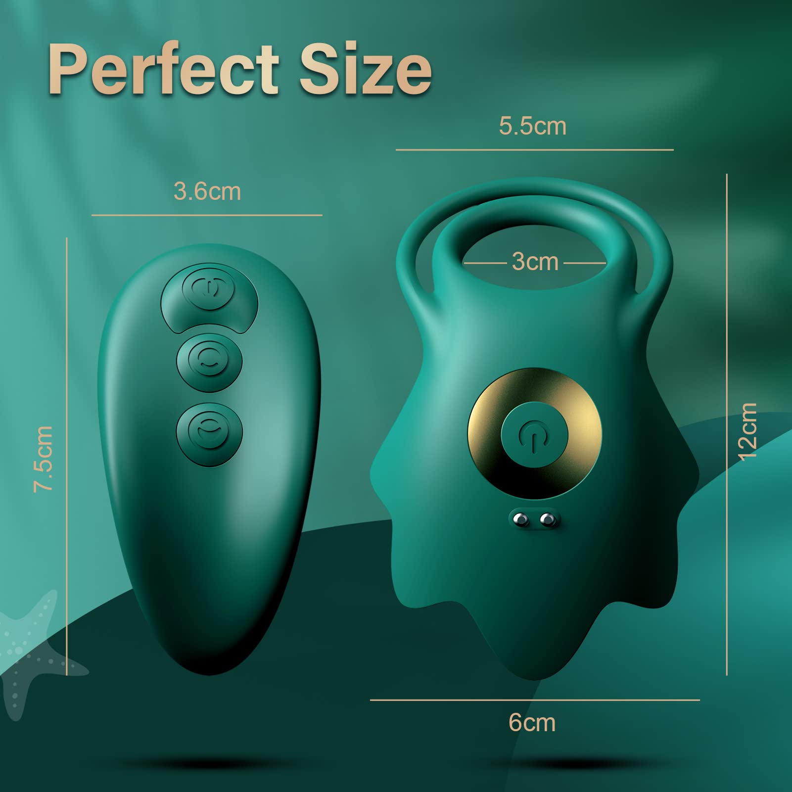 Vibrating Cock Ring with 10 Vibration Modes, Couple Penis Ring Glans Training Toy – product view 6