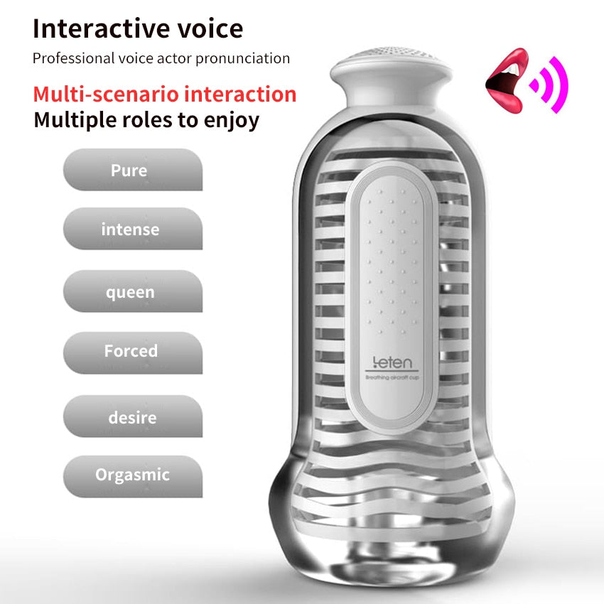 Leten Male Stroker Manual Vacuum Sucking Moans Voice Blowjob Toy – product view 4