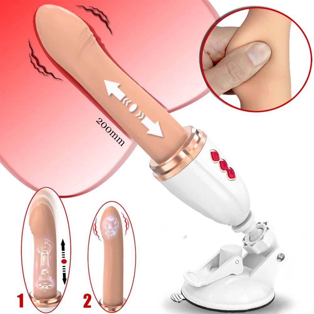 Hands-Free 2-In-1 Fully Automatic Telescopic Vibrating Dildo – product view 12