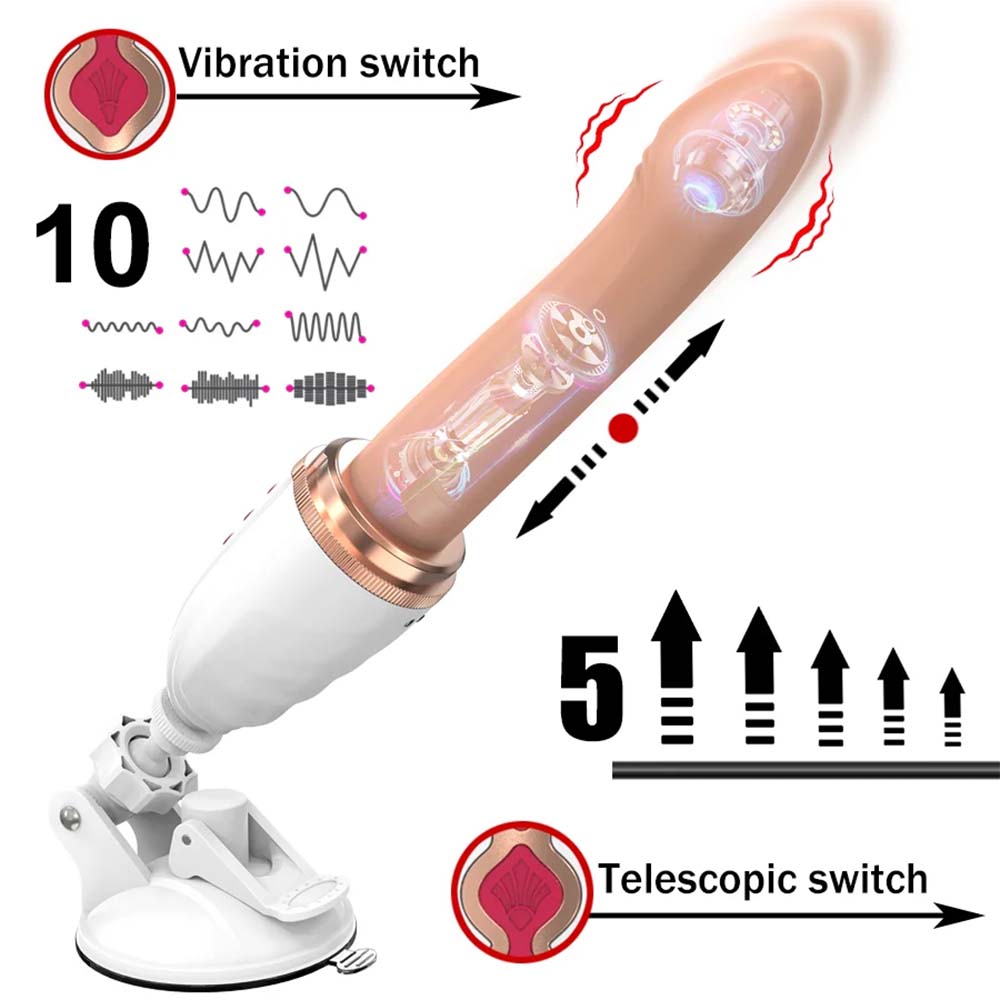 Hands-Free 2-In-1 Fully Automatic Telescopic Vibrating Dildo – product view 9